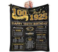 Regalo di compleanno per donna di 100 anni, regalo per il 100° compleanno per donne e uomini, idee regalo per il 100° compleanno, coperta da 150 x 127 cm, decorazioni per il 100° compleanno per donne