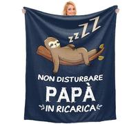 Regalo di Compleanno per Papa, Regalo Papà, Idee regalo per Natale e la festa del papà, regalo di coperta per papà - Design con un Bradipo che Dorme - 60 * 50in