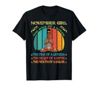 Regalo di compleanno per ragazza di novembre per yoga ragazza nera Maglietta