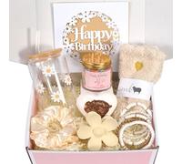 Regalo di compleanno per ragazze adolescenti, scatola di buon compleanno per ragazze, simpatiche cose preppy per ragazze, Natale, graziose tazze di vetro estetiche con margherita, set da 8 pezzi