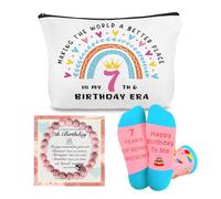 Regalo di compleanno per ragazze, dolce regalo per lei borsa per il trucco, portachiavi e calzini ispiratori per ragazze, 7