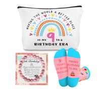 Regalo di compleanno per ragazze, dolce regalo per lei borsa per il trucco, portachiavi e calzini ispiratori per ragazze, 9