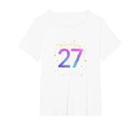 Regalo di Compleanno Straordinario per 27 Anni Maglietta, Donna Plus-Size, Bianco, 5X