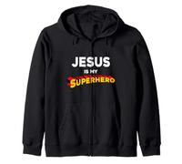Regalo di culto Divertente per i predicatori cristiani con Scritta Jesus Is My Superhero Felpa con Cappuccio