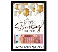 Regalo di denaro personalizzato, regalo per compleanno, regalo per il tuo primo milione, divertenti regali in denaro, idee regalo divertenti e creative, cornice per regali in denaro, regalo felice