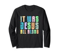Regalo di design grafico ispiratore con scritta "It Was Jesus All Along" Maglia a Manica