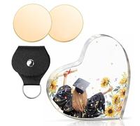 Regalo di Laurea: Cuore in Acrilico + Set in Pelle con Piastra Incisa + Congratulazioni per il Successo - 1 Pezzo,regalo di laurea universitaria per figlia,targa acrilica a forma di cuore