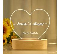 Regalo Di Luce Notturna Personalizzato Per San Valentino, Anniversario, Matrimonio, Fidanzamento, Regalo Di Nozze, Regalo Romantico Per Coppia, Regalo Di Luce Notturna in Acrilico Per Lui E Lei
