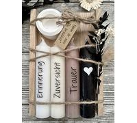 Regalo di lutto - Prendi quello che ti serve - Candele - Candela di lutto - funerale - Memoriale - Luce ricordo - Fiori secchi - Regali di lutto dal cuore (variante 2)