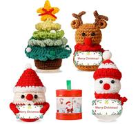 Regalo di Natale da donna, da uomo, originale, utile, decorazione di Natale, albero di Natale, pupazzo di neve e renna all'uncinetto idea regalo per mamma nonna coppia fidanzata maestress cofanetto