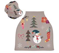 Regalo Di Natale Del Pupazzo Di Neve Auto per Bambini Passeggino Tettoia Copri Seggiolino Copertura Infermieristica per L'Allattamento Al Seno All-In-1 Morbido Traspirante Elastica Tettuccio