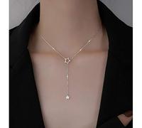 Regalo di Natale Sterling Silver Cute Shiny Star Choker Drop Charm Collane Donna Affascinante Wedding Party Compleanno 45 CM