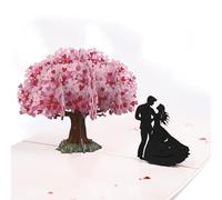 Regalo di nozze, biglietto di San Valentino, biglietto per voi, albero dell'amore, pop-up, matrimonio, matrimonio, fidanzamento, con busta, per San Valentino, anniversario di matrimonio (rosso)