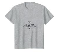 Regalo di Nozze per la Sposa e Lo Sposo Mr. & Mrs Maglietta, Bambini, Grigio Melange, 3 Anni