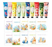 Regalo di Pasqua per adulti, set da 30 pezzi, con 10 mini creme per le mani, 10 biglietti di Pasqua e 10 sacchetti regalo, set regalo per la famiglia, gli amici e i colleghi