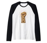 Regalo di protesta BLM Raised Fist Black Lives Matter Maglia con Maniche Raglan