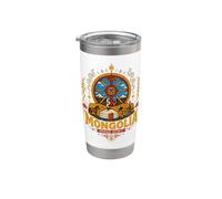 Regalo di punto di riferimento del souvenir di viaggio della Mongolia disegnato a mano Bicchiere termico in acciaio inox doppia parete