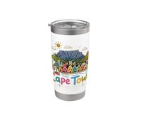 Regalo di punto di riferimento di viaggio disegnato a mano di Città del Capo Sud Africa Bicchiere termico in acciaio inox doppia parete