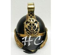 Regalo di replica indossabile del casco da pompiere nero vintage di design...
