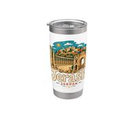 Regalo di riferimento del ricordo di viaggio di Jerash Jordan disegnato a mano Bicchiere termico in acciaio inox doppia parete