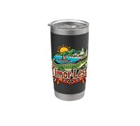 Regalo di riferimento del ricordo di viaggio di Timor-Est disegnato a mano Bicchiere termico in acciaio inox doppia parete