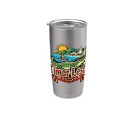 Regalo di riferimento del ricordo di viaggio di Timor-Est disegnato a mano Bicchiere termico in acciaio inox doppia parete