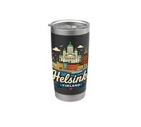 Regalo di riferimento disegnato a mano di Helsinki Finlandia souvenir di viaggio Bicchiere termico in acciaio inox doppia parete