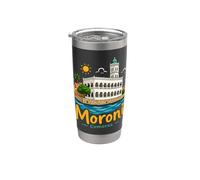 Regalo di riferimento disegnato a mano Moroni Comore souvenir di viaggio Bicchiere termico in acciaio inox doppia parete