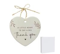 Regalo di ringraziamento a forma di cuore in ceramica con scritta A Little Heart to SAY A Big Thank You, gioielli da appendere in ceramica, regalo per la migliore amica, con scatola regalo per