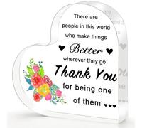 Regalo di ringraziamento in acrilico a forma di cuore, regalo di apprezzamento ispiratore per donne, uomini, dipendenti, infermieri, insegnanti, capo, manager e colleghi, decorazione da scrivania per
