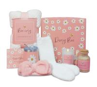 Regalo di San Valentino per lei, set per la cura di sé con candela profumata, comoda coperta in peluche, fascia per capelli in pile corallo, confezione regalo perfetta per donne, fidanzata, moglie o