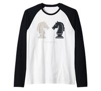 Regalo di Scacchi con Figura di Scacchi a Cavallo Uomini Donne Maglia con Maniche Raglan