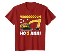 Regalo Di Terzo Compleanno Ho 3 Anni Escavatore Cantiere Maglietta