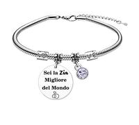 Regalo di Zia，Bracciale Donna Gioielli "Sei la Zia Migliore del Mondo" Zia Braccialetto， Regalo per la Festa Della Mamma ，Regalo di Compleanno