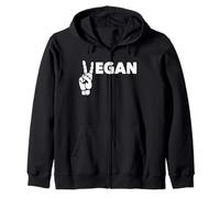Regalo dietetico a base biologica vegetale con segno di pace vegano Felpa con Cappuccio
