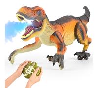 Regalo Dino telecomandato per bambini, Dinosauro T-rex RC Giocattolo elettrico, Jurassic World，Tyrannosaurus Rex, Cammina, Luci e Suoni, Regali di Natale e Compleanno per Ragazzi di Età 3-12 Anni (A)