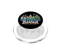 Regalo disegnato a mano Belfast Irlanda del Nord Regno Unito viaggio punto di riferimento PopSockets PopGrip per MagSafe