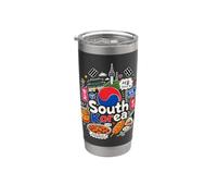 Regalo disegnato a mano del punto di riferimento del souvenir di viaggio della Corea del Sud Bicchiere termico in acciaio inox doppia parete