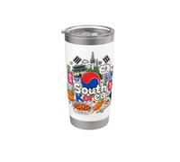 Regalo disegnato a mano del punto di riferimento del souvenir di viaggio della Corea del Sud Bicchiere termico in acciaio inox doppia parete