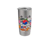 Regalo disegnato a mano del punto di riferimento del souvenir di viaggio della Corea del Sud Bicchiere termico in acciaio inox doppia parete