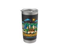 Regalo disegnato a mano del punto di riferimento di viaggio della Mongolia di Ulaanbaatar Bicchiere termico in acciaio inox doppia parete