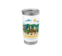 Regalo disegnato a mano del punto di riferimento di viaggio della Mongolia di Ulaanbaatar Bicchiere termico in acciaio inox doppia parete