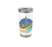 Regalo disegnato a mano del punto di riferimento di viaggio dell'Australia della Gold Coast Bicchiere termico in acciaio inox doppia parete
