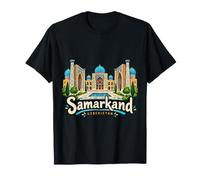 Regalo Disegnato a Mano del Punto di Riferimento di Viaggio di Samarcanda Uzbekistan Maglietta