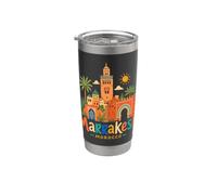 Regalo disegnato a mano di Marrakech Marocco Viaggio Souvenir Landmark Bicchiere termico in acciaio inox doppia parete