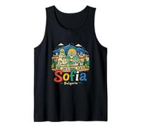 Regalo Disegnato a Mano Sofia Bulgaria Viaggio Souvenir Punto di Riferimento Canotta