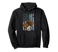 Regalo Divertente con Bandiera Americana Cacciatore di Caccia alla Turchia Felpa con Cappuccio