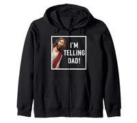 Regalo divertente con scritta in lingua inglese "Jesus Christ I'm Telling Dad God Church" Felpa con Cappuccio