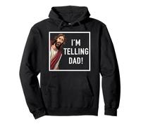 Regalo divertente con scritta in lingua inglese "Jesus Christ I'm Telling Dad God Church" Felpa con Cappuccio