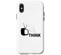 regalo divertente pensare fuori dalla scatola idiota tv media televisione Custodia per iPhone X/XS